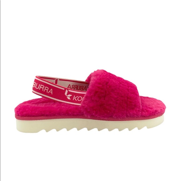 Koolaburra by UGG Kid's Backstrap Slide Sandals Fuzz'n Pink Size 2 - Picture 2 of 7